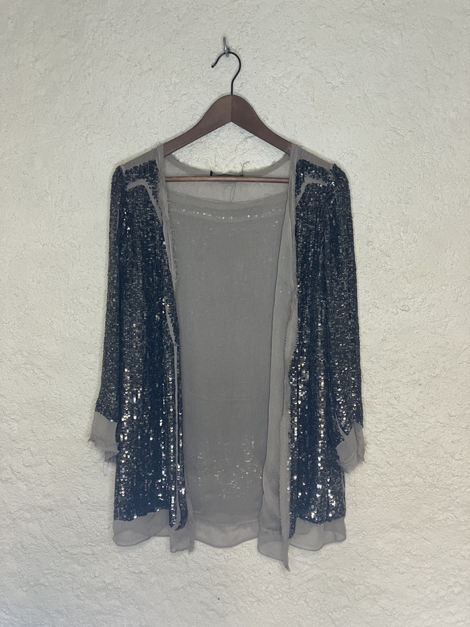 Camisola paillettes i seda